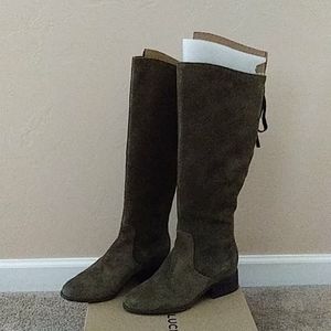 Suede boots wide calf